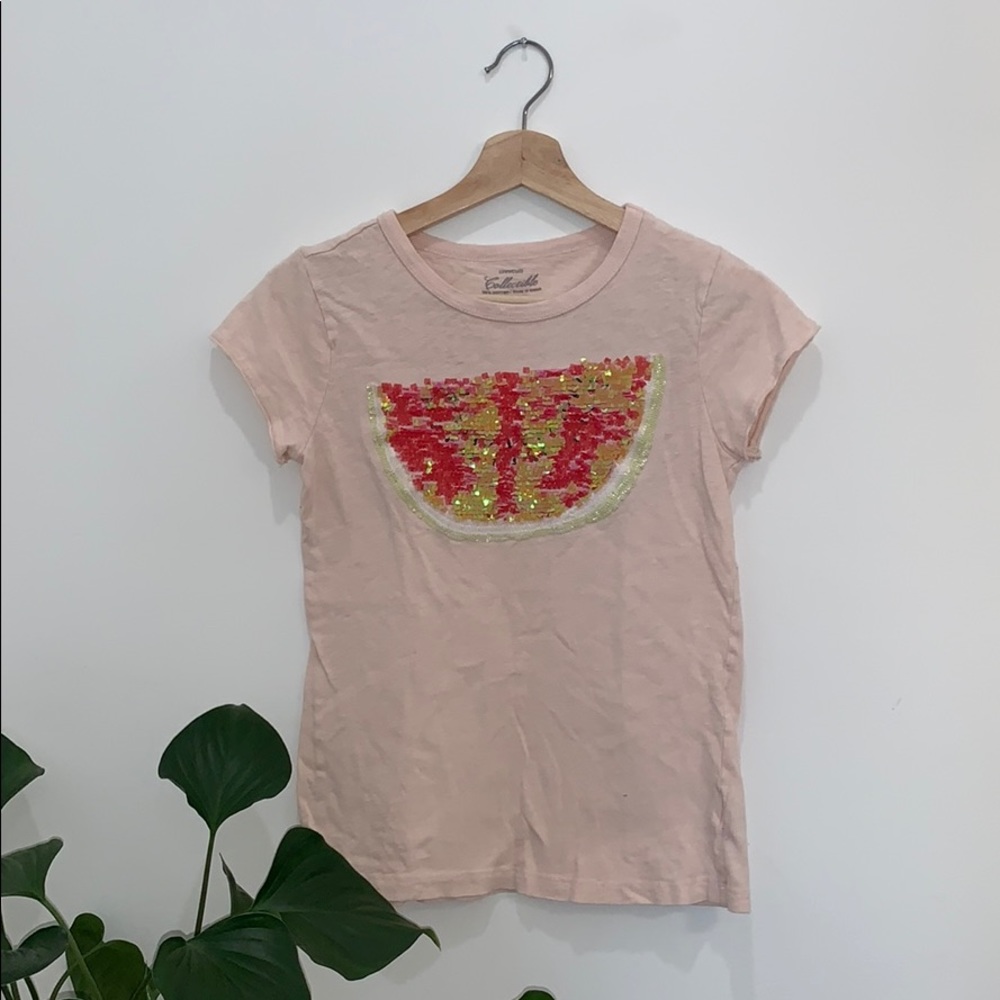 Crewcuts short sleeve watermelon shirt pink sz 14